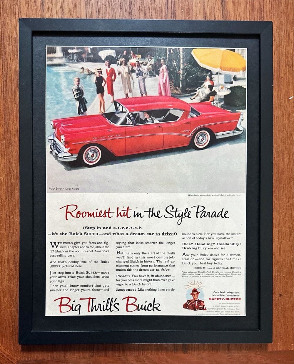 Framed Magazine Ad 1957 Buick Super 4-Door Riviera